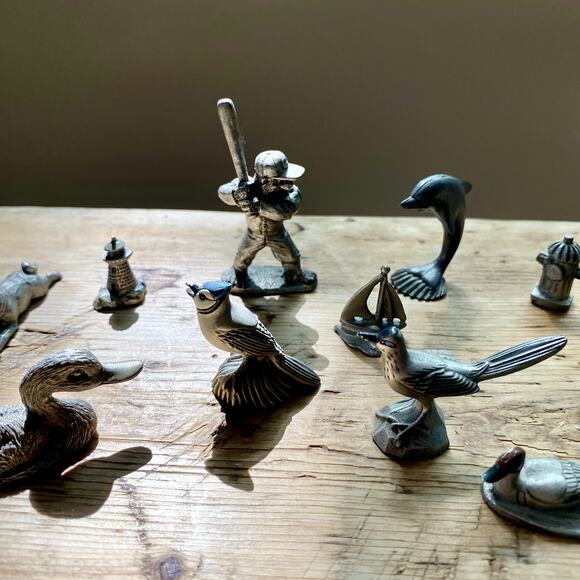 Selection of Vintage Pewter Figurines Set of 14 - Picture 3 of 8